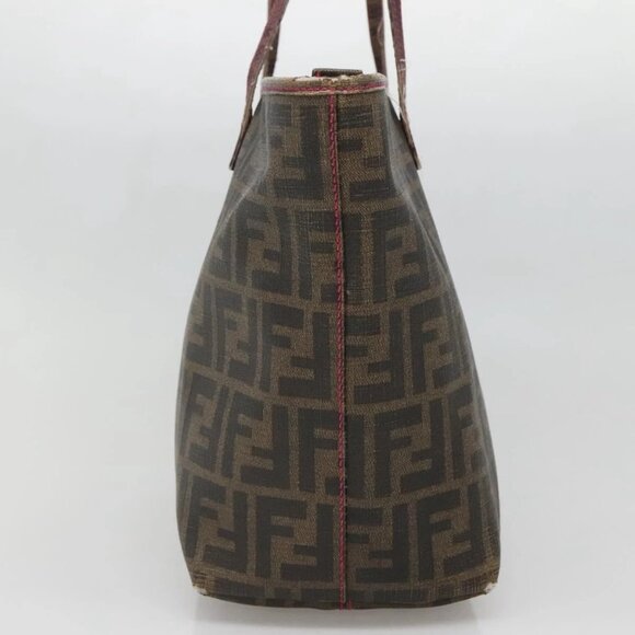 FENDI Zucca Canvas Tote Bag Brown Black gold - Picture 4 of 15
